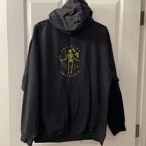 Kalletka Undersea Co Men's Full Zip Hoodie Jacket L Sweatshirt Skeleton Fish